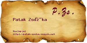 Patak Zsóka névjegykártya
